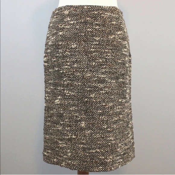 Valentino Boucle Wool Sz 8 Box Pleat Knee Length - Picture 1 of 8